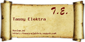 Tassy Elektra névjegykártya